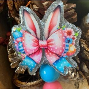 Glittery Bunny Ears Badge Reel